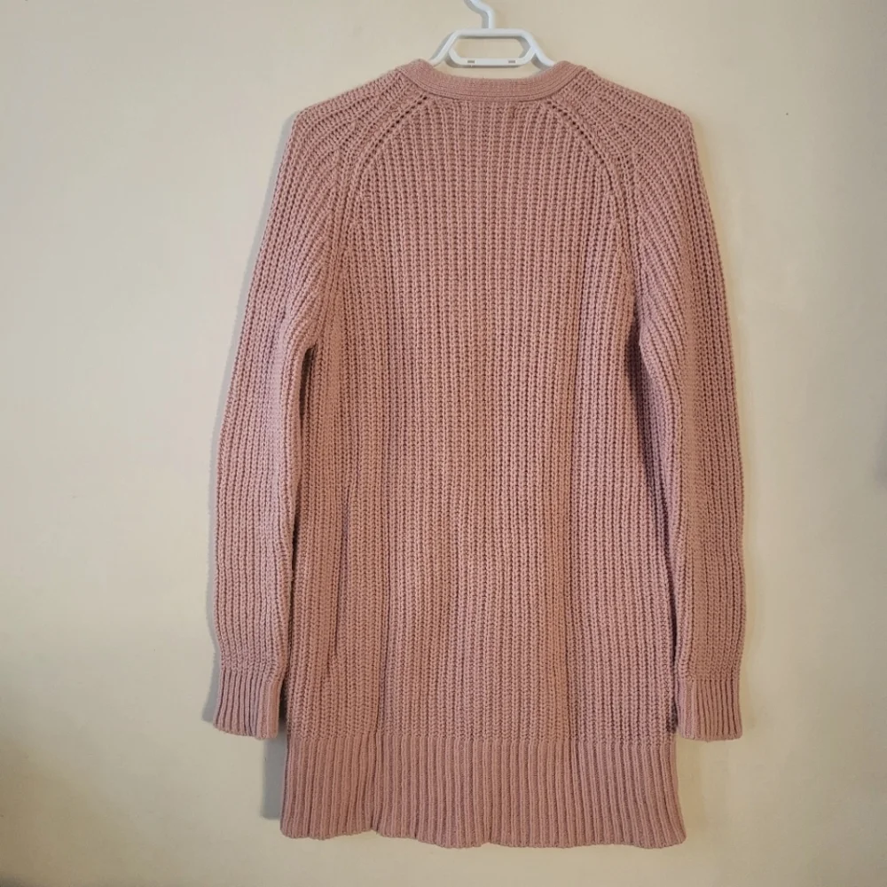 Banana Republic chunky knit cardigan  long sweater wool blend Medium - Picture 2 of 8